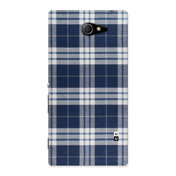 Blue White Check Back Case for Sony Xperia M2