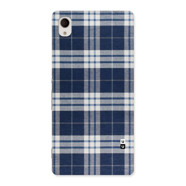 Blue White Check Back Case for Sony Xperia M4
