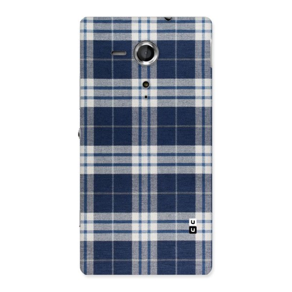 Blue White Check Back Case for Sony Xperia SP