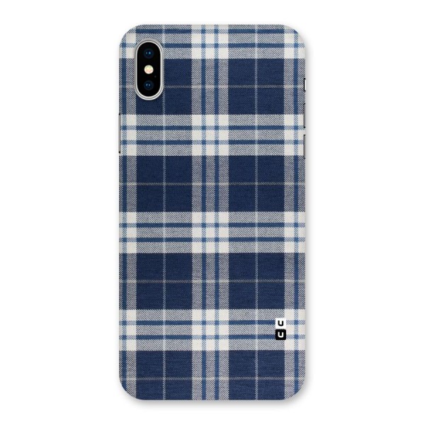 Blue White Check Back Case for iPhone X