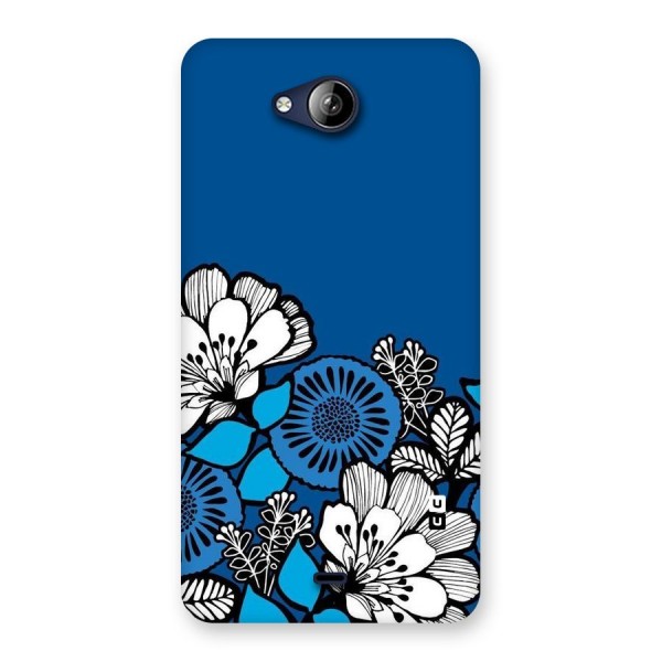 Blue White Flowers Back Case for Canvas Play Q355