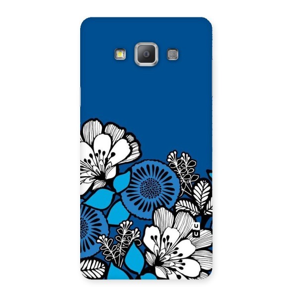 Blue White Flowers Back Case for Galaxy A7