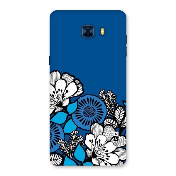 Blue White Flowers Back Case for Galaxy C7 Pro