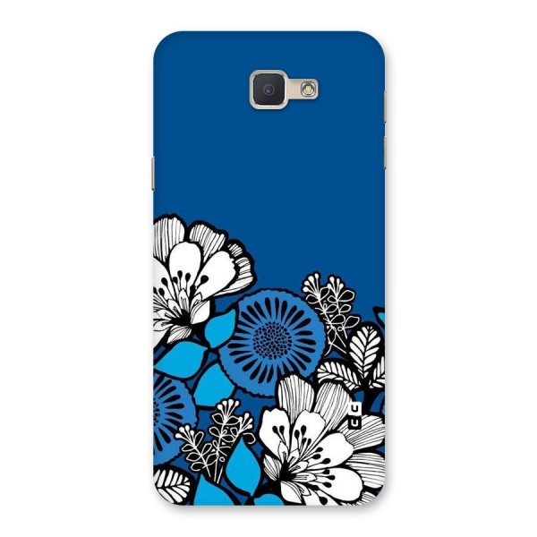 Blue White Flowers Back Case for Galaxy J5 Prime