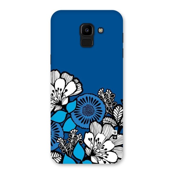 Blue White Flowers Back Case for Galaxy J6