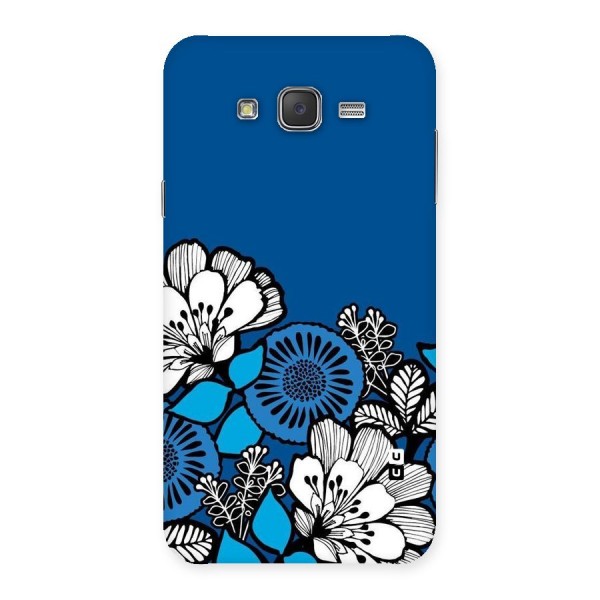 Blue White Flowers Back Case for Galaxy J7