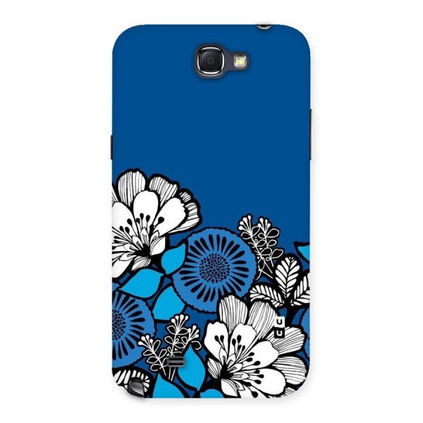 Blue White Flowers Back Case for Galaxy Note 2