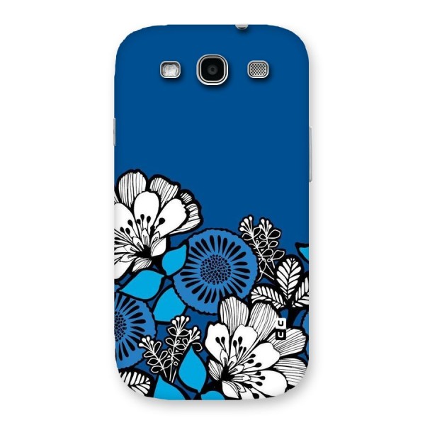 Blue White Flowers Back Case for Galaxy S3