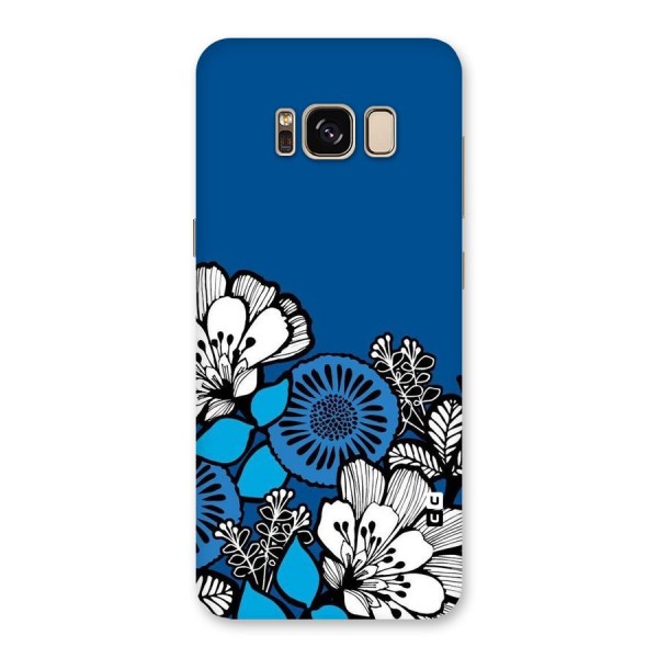 Blue White Flowers Back Case for Galaxy S8