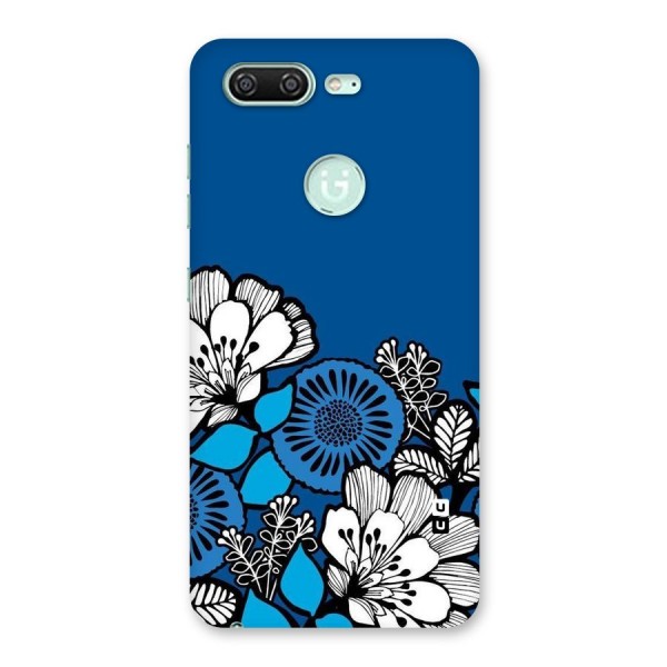Blue White Flowers Back Case for Gionee S10