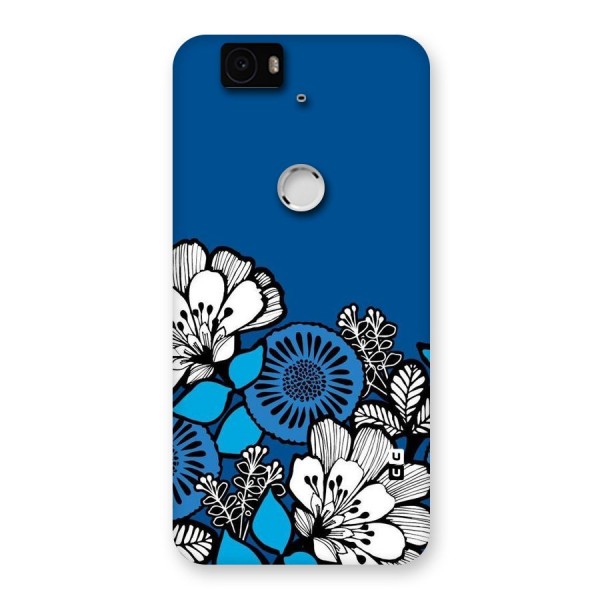 Blue White Flowers Back Case for Google Nexus-6P