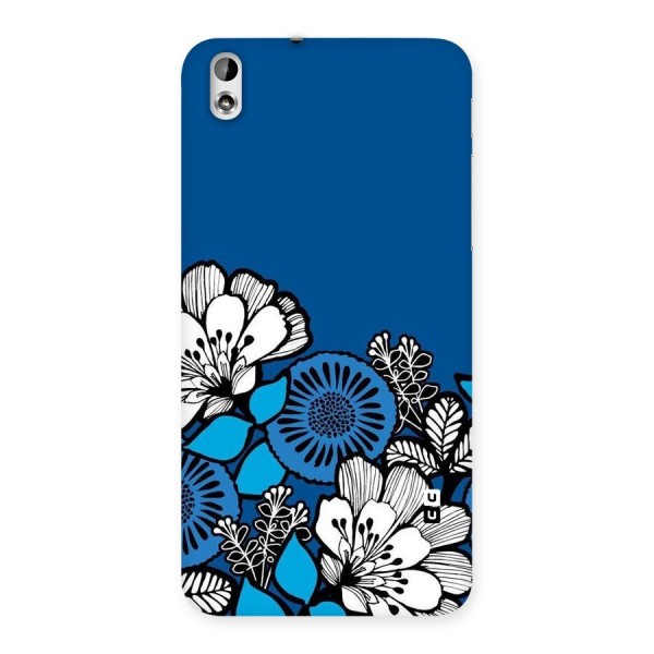 Blue White Flowers Back Case for HTC Desire 816g