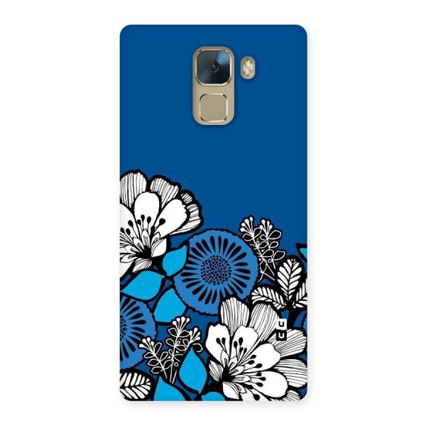 Blue White Flowers Back Case for Huawei Honor 7