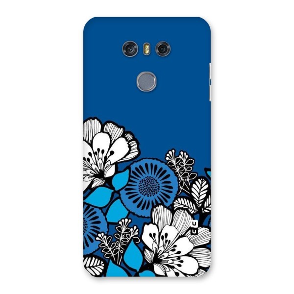 Blue White Flowers Back Case for LG G6