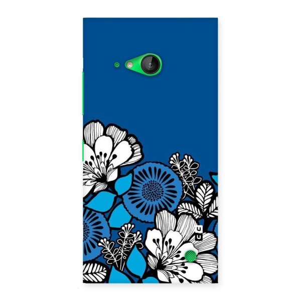 Blue White Flowers Back Case for Lumia 730