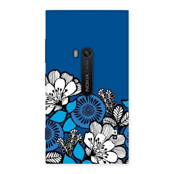Blue White Flowers Back Case for Lumia 920
