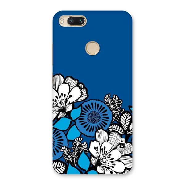 Blue White Flowers Back Case for Mi A1