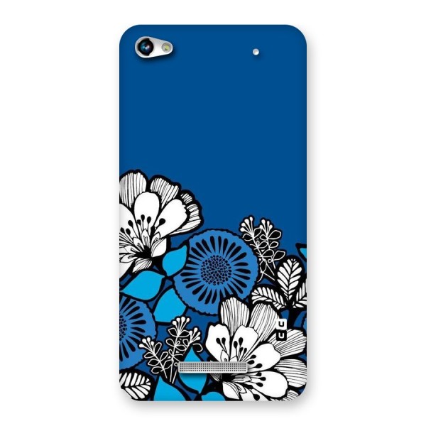 Blue White Flowers Back Case for Micromax Hue 2