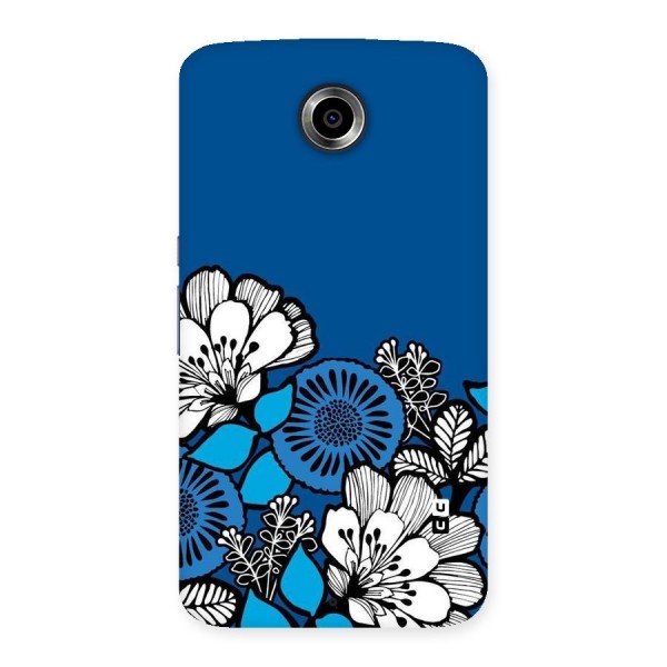 Blue White Flowers Back Case for Nexsus 6