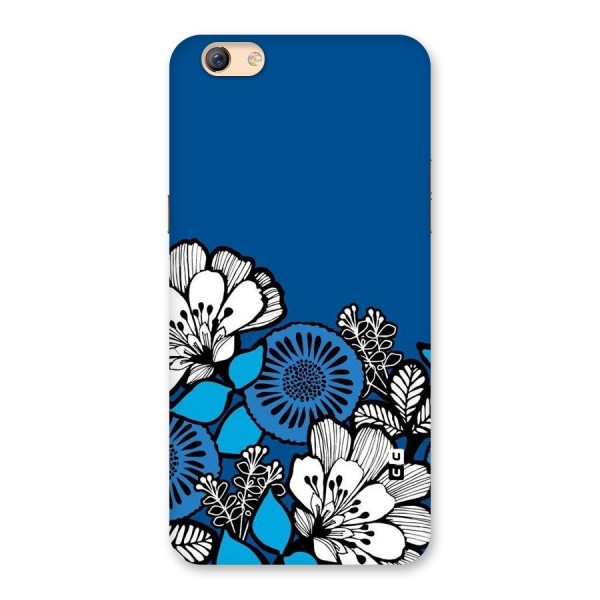 Blue White Flowers Back Case for Oppo F3 Plus