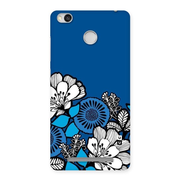 Blue White Flowers Back Case for Redmi 3S Prime