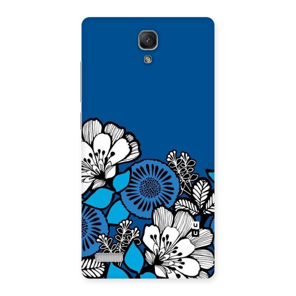 Blue White Flowers Back Case for Redmi Note