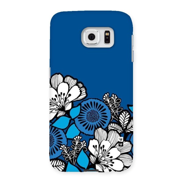 Blue White Flowers Back Case for Samsung Galaxy S6