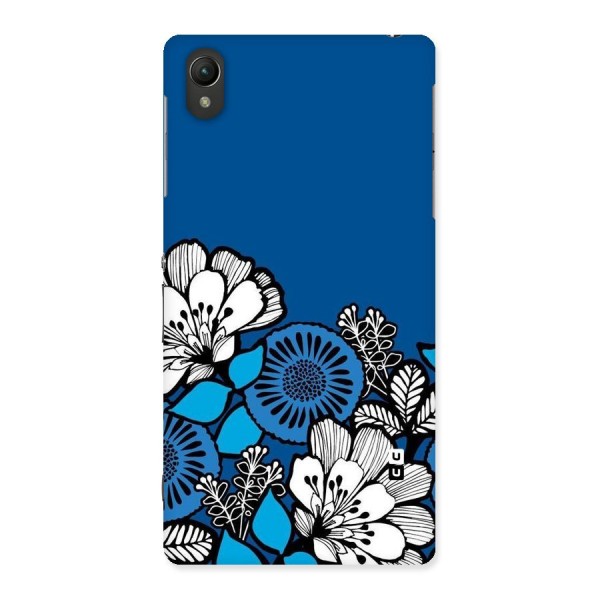 Blue White Flowers Back Case for Sony Xperia Z2