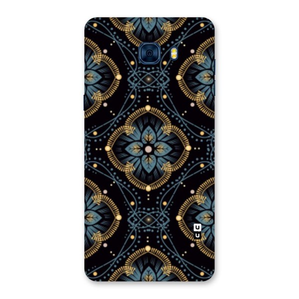 Blue With Black Flower Back Case for Galaxy C7 Pro
