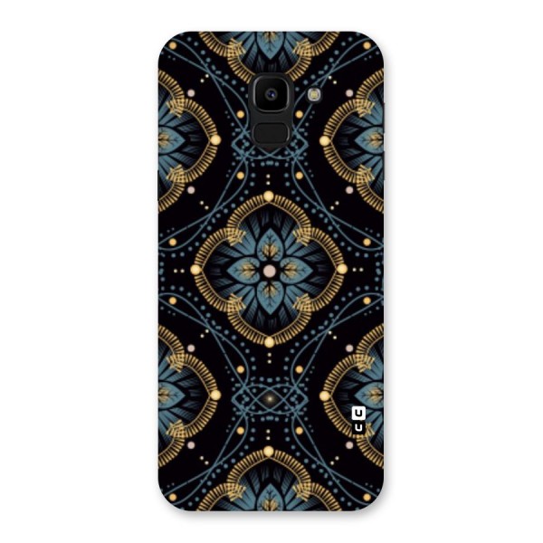 Blue With Black Flower Back Case for Galaxy J6