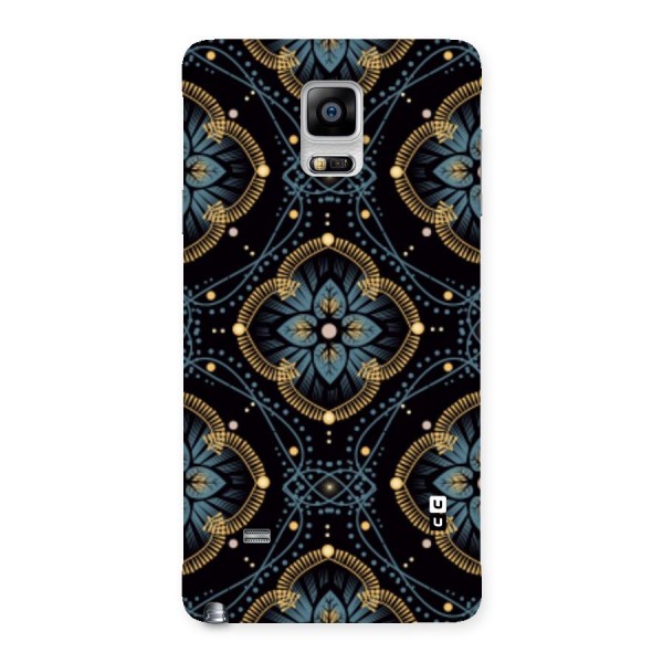 Blue With Black Flower Back Case for Galaxy Note 4