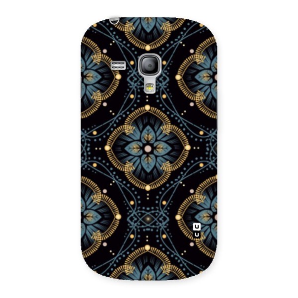 Blue With Black Flower Back Case for Galaxy S3 Mini