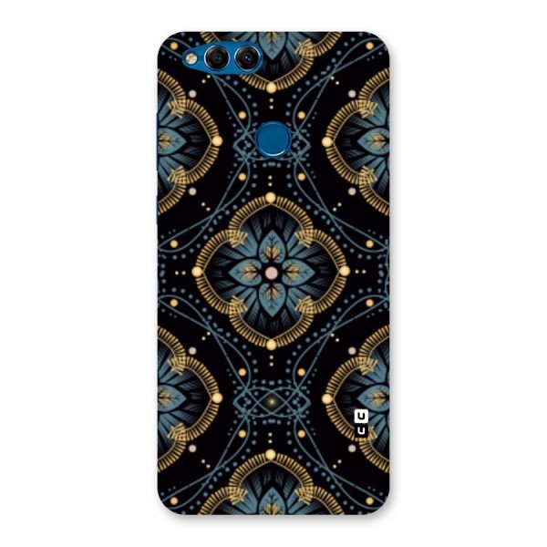 Blue With Black Flower Back Case for Honor 7X
