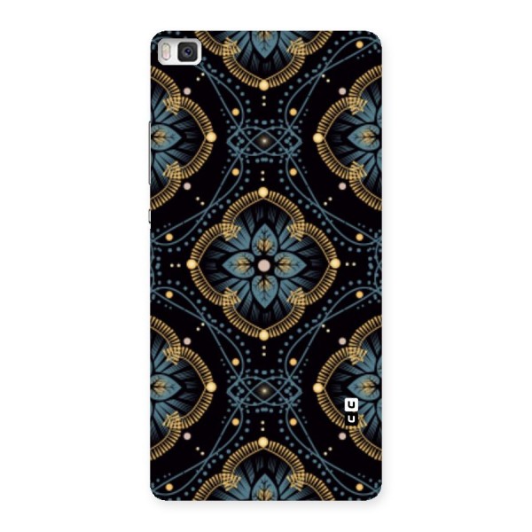 Blue With Black Flower Back Case for Huawei P8