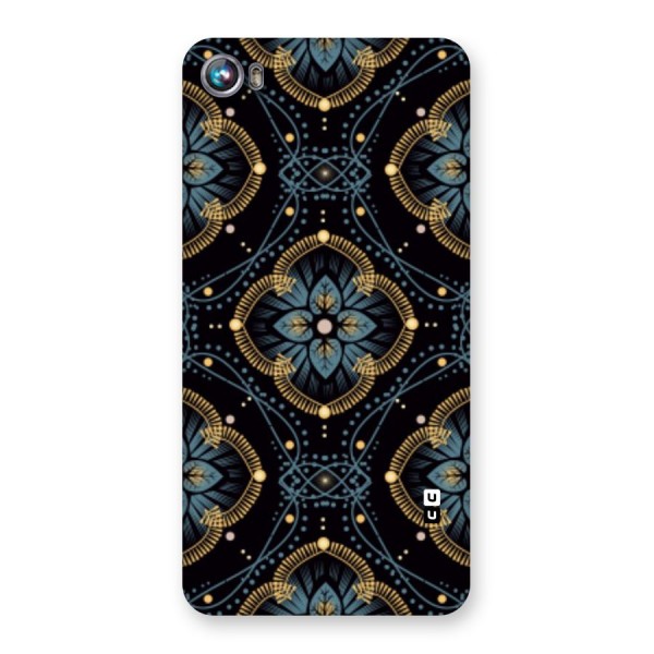 Blue With Black Flower Back Case for Micromax Canvas Fire 4 A107