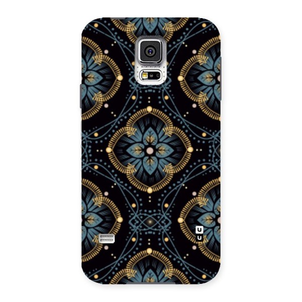 Blue With Black Flower Back Case for Samsung Galaxy S5