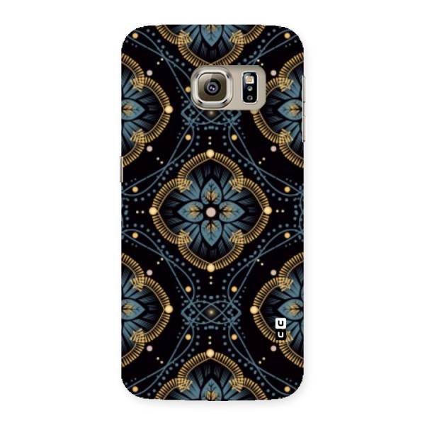 Blue With Black Flower Back Case for Samsung Galaxy S6 Edge Plus