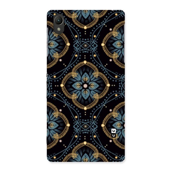 Blue With Black Flower Back Case for Sony Xperia Z2