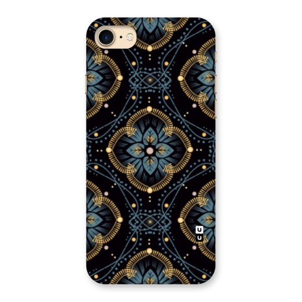 Blue With Black Flower Back Case for iPhone 7