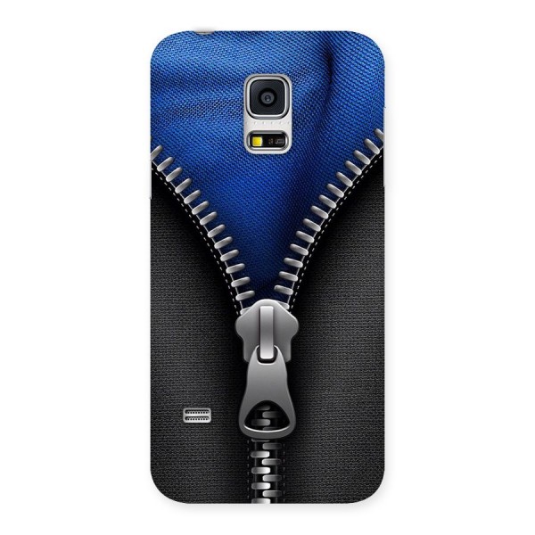 Blue Zipper Back Case for Galaxy S5 Mini
