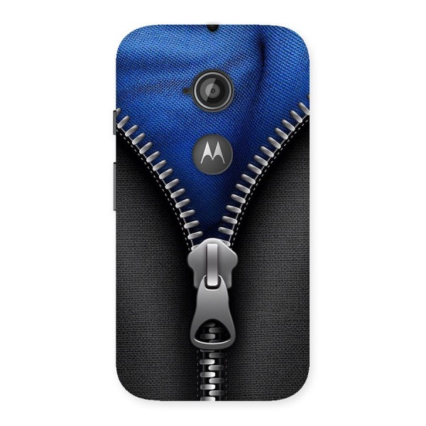 Blue Zipper Back Case for Moto E 2nd Gen