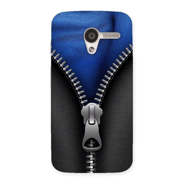 Blue Zipper Back Case for Moto X