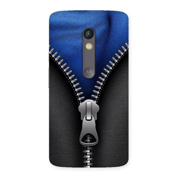 Blue Zipper Back Case for Moto X Play