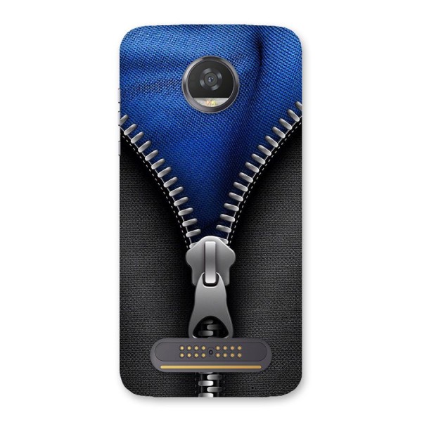 Blue Zipper Back Case for Moto Z2 Play