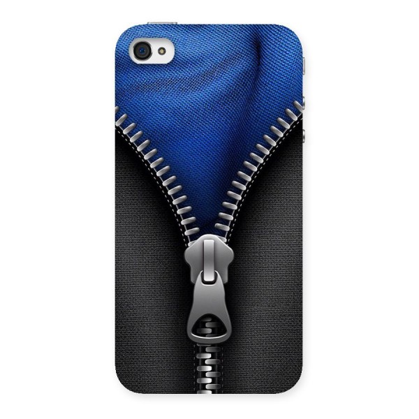 Blue Zipper Back Case for iPhone 4 4s