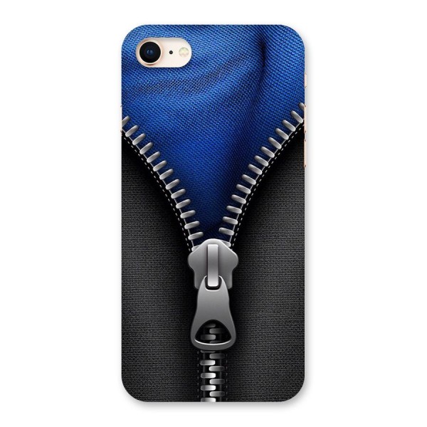 Blue Zipper Back Case for iPhone 8
