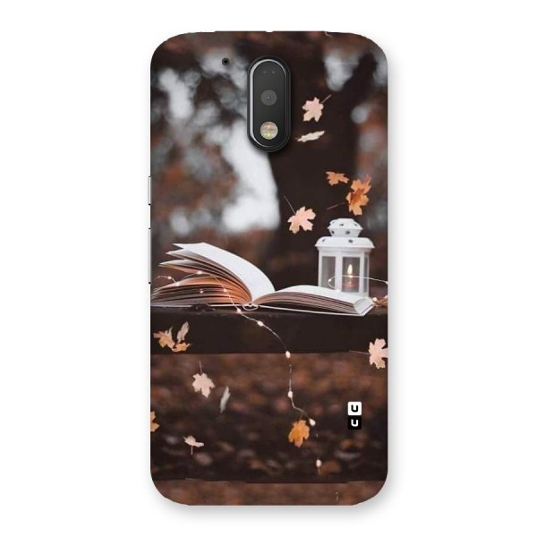 Book and Fall Leaves Back Case for Motorola Moto G4 Plus
