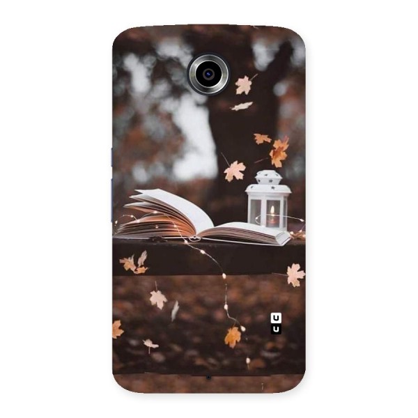 Book and Fall Leaves Back Case for Nexsus 6