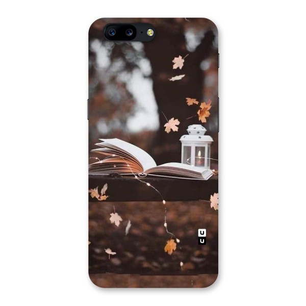 Book and Fall Leaves Back Case for OnePlus 5