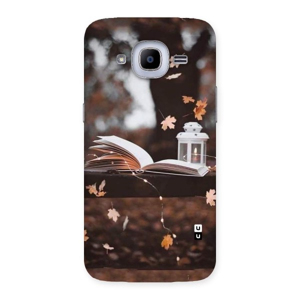 Book and Fall Leaves Back Case for Samsung Galaxy J2 Pro